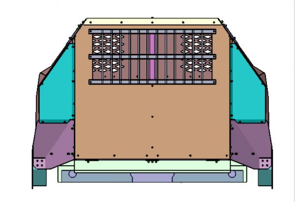 Front face of the unit with a full-width barrier panel and a horizontal grille window up high