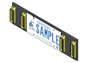 Ontario sample plate flanked by four GTS surface mount modules turned to the vertical position