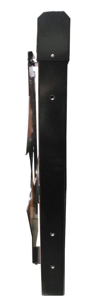 Edge-on side profile of the module showing its slim black housing and the end mounting holes