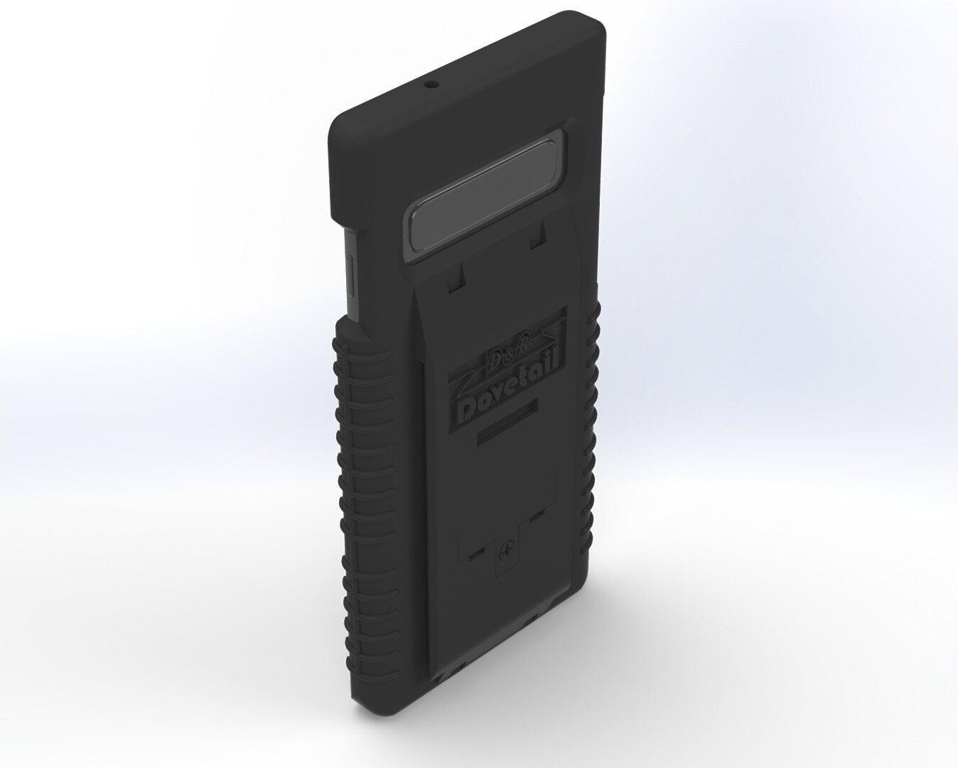 Galaxy S10 seated in the case with its camera bar showing through the rear opening