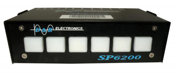 Straight-on view of the six blank switch caps, ready for individual interchangeable labels